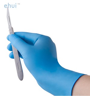 Disposable blue latex industrial medical PVC gloves