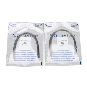 Dental heat-activated nickel-titanium alloy orthodontic filament round wire dental material