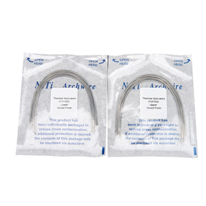 Dental heat-activated nickel-titanium alloy orthodontic filament round wire dental material