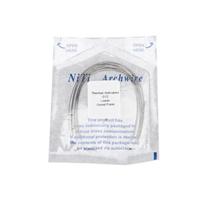 Dental heat-activated nickel-titanium alloy orthodontic filament round wire dental material