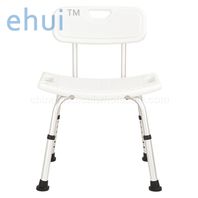 Aluminum alloy shower bench with backrest