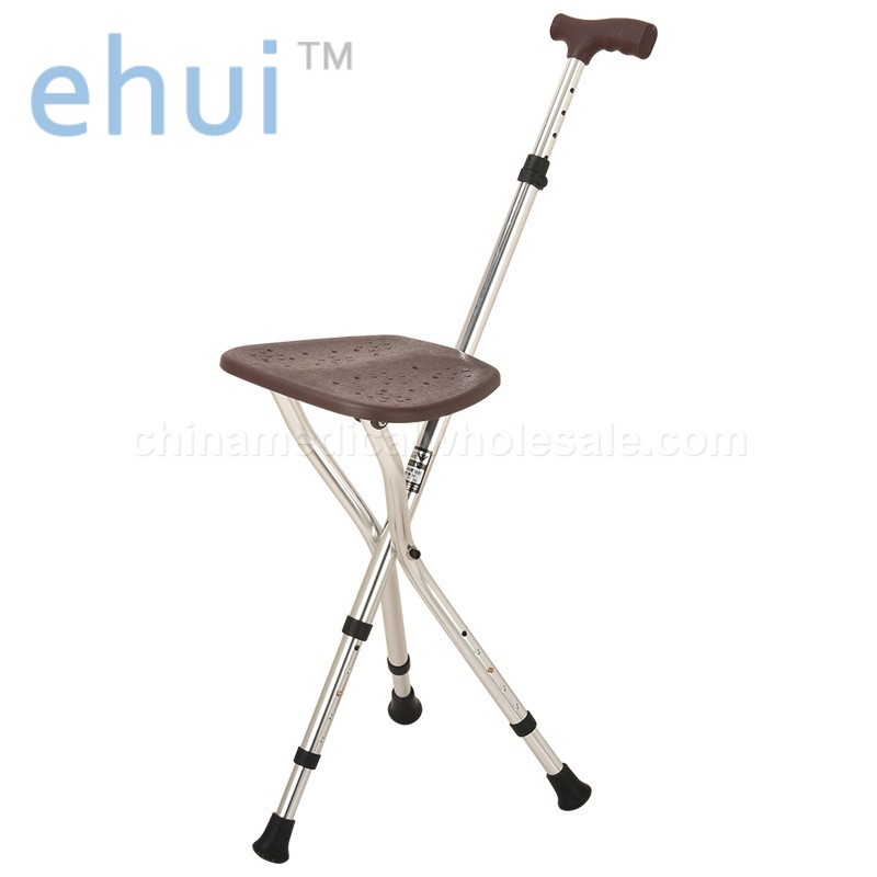 Portable mountaineering walking stick with Seat Portable dexterous three legged walking stick mountaineering stool