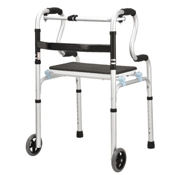 Portable folding walker for rehabilitation belt wheel assisted sitting crane
