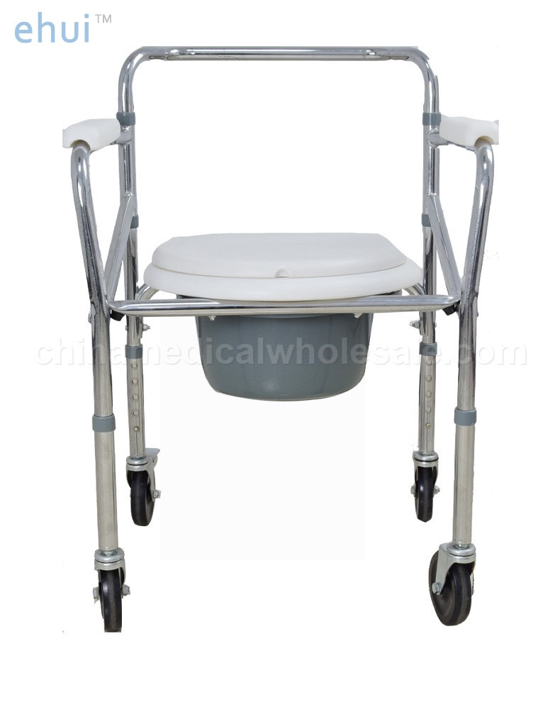Portable foldable aluminum alloy toilet chair