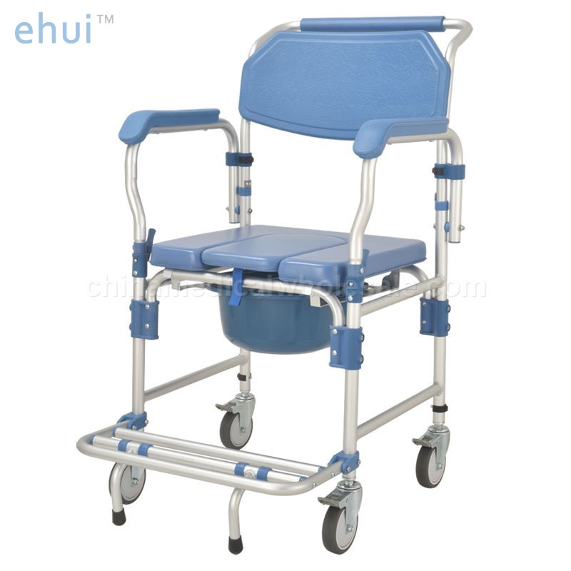 Direct selling aluminum alloy belt wheel movable seat toilet chair