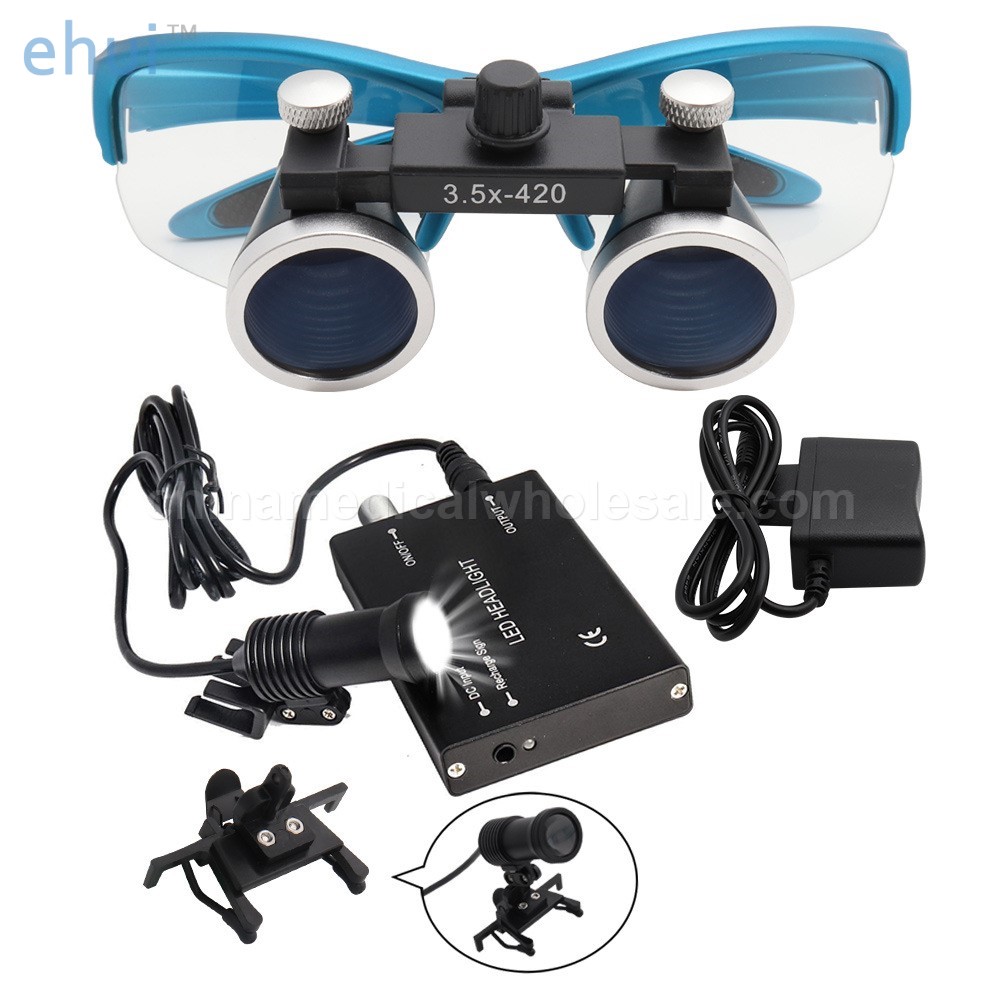 LED lamp with black metal box magnifying glass
