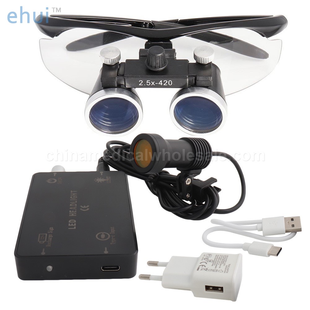 Binocular USB interface magnifier with lamp and filter