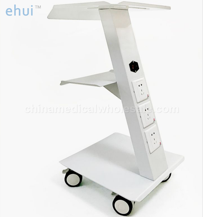Stainless steel three-layer dental mobile cabinet