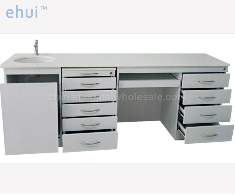 Sterilization Dental Cabinet Stainless Steel Side Cabinet With Sink and Marble Countertop Hospital Furniture