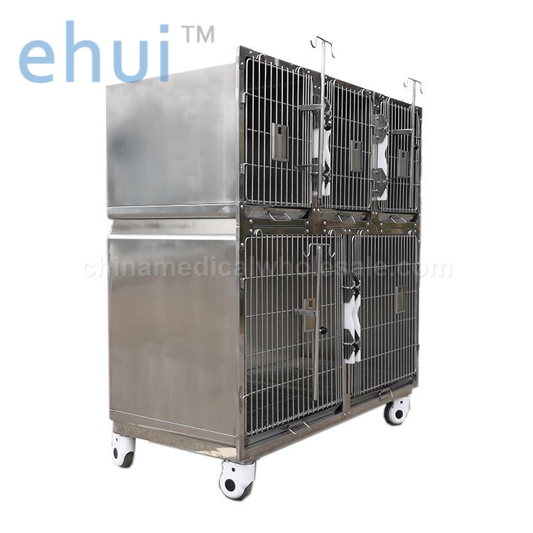 Direct selling double-layer high-quality 304 stainless steel pet cage cat kennel cage manufacturer