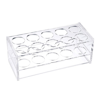 Plexiglas colorimetric tube rack for laboratory blood collection tube rack