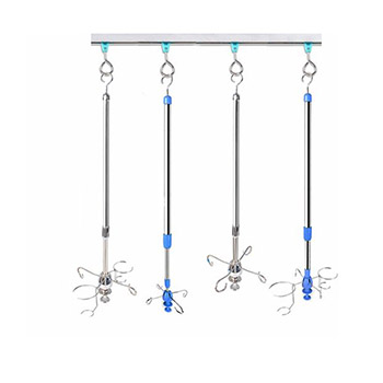 Telescopic stainless steel infusion boom with bottle sleeve for hospital use
