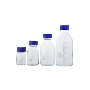 Blue cap screw top bottle with graduated glass screw top bottle 500ml