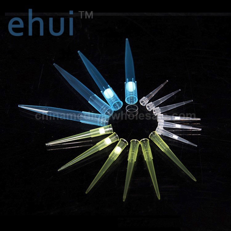 Pipette tip set 10 ul 200 ul 1000 ul white yellow blue pipette tips